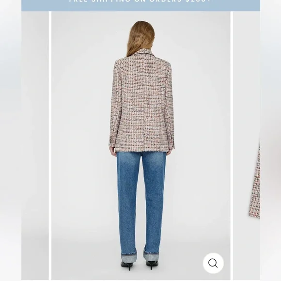 Anine Bing Diana Tweed Blazer Lavender Size Small NEW RARE - Picture 3 of 16